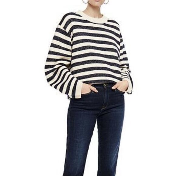 ba&sh | Blue and White Sunday Stripe Wool Sweater Size 1 Small Women's - Picture 1 of 7